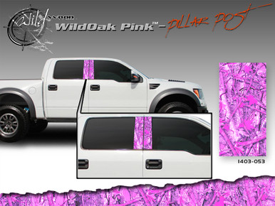 Wild Oak Pink Wild Wood Camouflage : Pillar Post Decal Vinyl Graphic 22 inches x 12 inches (ILL-1403.053