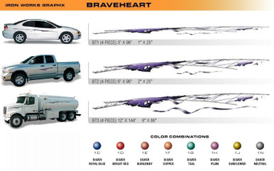 BRAVEHEART Universal Vinyl Graphics Decorative Striping and 3D Decal Kits by Sign Tech Media, Inc. (STM-BT)