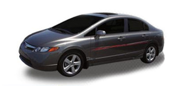 BLAST : Automotive Vinyl Graphics - Universal Fit Decal Stripes Kit - Pictured with SMALL TWO DOOR CAR (ILL-636)