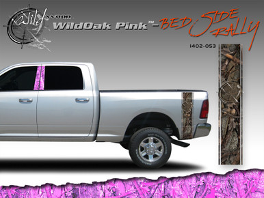 Wild Oak Pink Wild Wood Camouflage : Bed Side Rally with Logo 12 inches x 42 inches (ILL-1402.053)