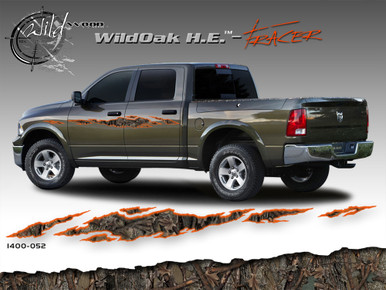Wild Oak Hunter Edition Wild Wood Camouflage : TRACER Body Side Vinyl Graphic 9 inches x 96 inches (ILL-1400.052)