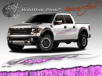 Wild Oak Pink Wild Wood Camouflage : HARVESTER Body Side Vinyl Graphic 9 inches x 96 inches (ILL-1401.053)
