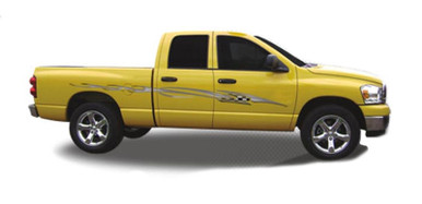 AFTERBURNER : Automotive Vinyl Graphics - Universal Fit Decal Stripes Kit - Pictured with DODGE RAM (ILL-DM0101)