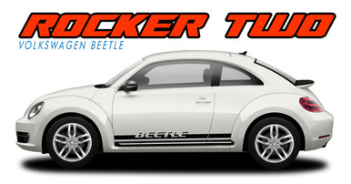 BEETLE ROCKER TWO : 2012 2013 2014 2015 2016 2017 2018 2019 Volkswagen Beetle Lower Door Rocker Panel Vinyl Graphics Striping Decal Kit (VGP-2072)