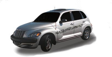 WHIPLASH : Automotive Vinyl Graphics - Universal Fit Decal Stripes Kit - Pictured with PT CRUISER (ILL-845)