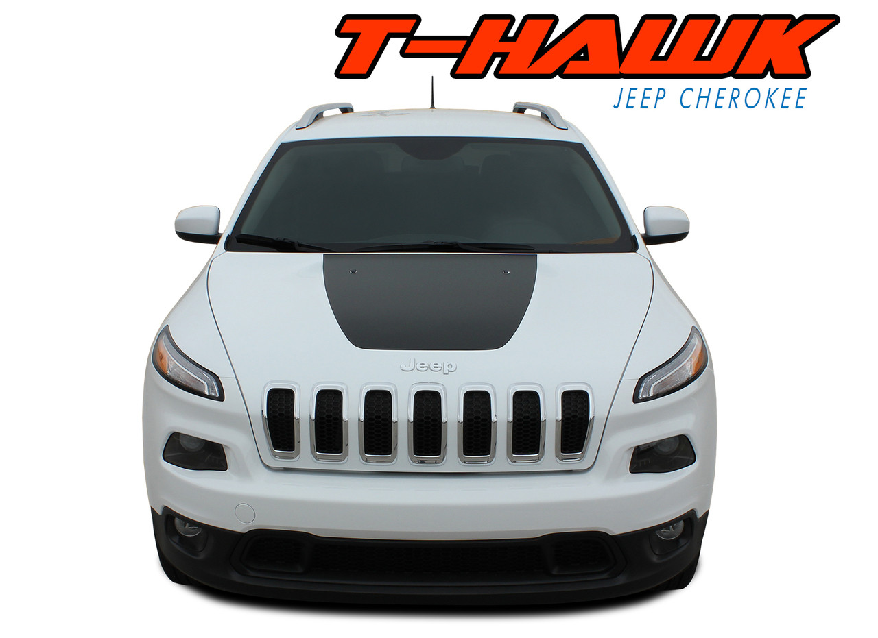 T-HAWK HOOD DECAL Fits Jeep Cherokee 2014 2015 2016 Matt Black Air Release Vinyl