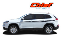 CHIEF : 2013 2014 2015 2016 2017 2018 2019 2020 2021 2022 2023 Jeep Cherokee Upper Body Line Accent Vinyl Graphics Decal Stripe Kit (VGP-2806)