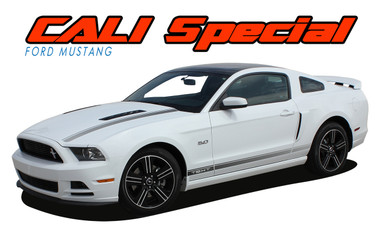 CALI GT/CS : 2013-2014 Ford Mustang "California Special Style" Hood and Rocker Panel Stripes Vinyl Graphic Decals Kit (VGP-2786)