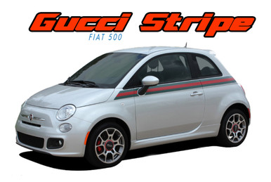 SE 5 ITALIAN APPLIQUE STRIPE : 2011 2012 2013 2014 2015 2016 2017 2018 Fiat 500 Gucci Style Abarth Door to Rear Wrap Around Vinyl Graphics Stripes Decals Kit (VGP-1739)