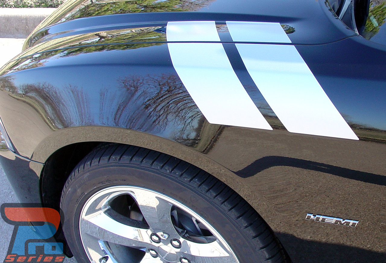 Vinyl Graphics Decal Wrap Kit RT HOOD HASH for 2011-14 Dodge Charger MATTE BLACK