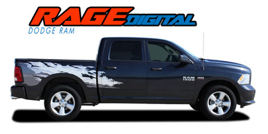 RAM RAGE DIGITAL : 2009 2010 2011 2012 2013 2014 2015 2016 2017 2018 Dodge Ram "Power Wagon Style" Digital Screen Print Vinyl Graphics Decal Striping Kit (VGP-3106)