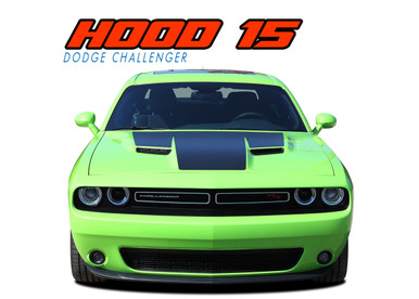 HOOD 15 : 2015 2016 2017 2018 2019 2020 2021 2022 2023 Dodge Challenger Factory OE Factory Style R/T Hood Vinyl Graphics Stripe Decals Kit (VGP-3180)