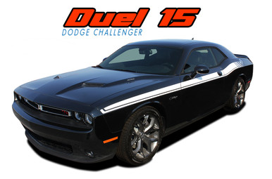 Challenger DUAL 2 : Vinyl Graphics Upper Door Strobe R/T Decal Stripe Kit fits 2011 2012 2013 2014 2015 2016 2017 2018 2019 2020 2021 2022 2023 Dodge Challenger