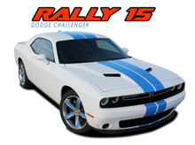 RALLY 15 : 2015 2016 2017 2018 2019 2020 2021 2022 Dodge Challenger Factory OEM Style Vinyl Graphic Racing Rally Striping Decal Stripe Kit (VGP-3232)