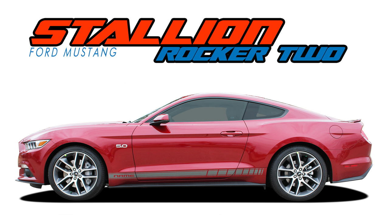 15 16 2017 2018 19 Mustang 2 color 10" Twin Rally stripes Stripe Graphics Decals