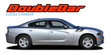 RECHARGE DOUBLE BAR 15 : 2015 2016 2017 2018 2019 2020 2021 2022 Dodge Charge Hood to Fender Hash Marks Vinyl Graphic Decals and Stripe Kit (VGP-3317)