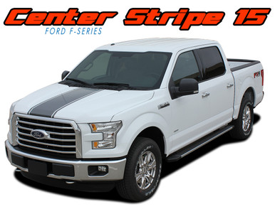 F-150 CENTER STRIPE : 2015 2016 2017 2018 2019 2020 2020 Ford F-150 Center Hood Tailgate Vinyl Racing Stripes Graphics Decals Kit (VGP-3523)