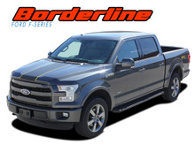 BORDERLINE : 2015 2016 2017 2018 2019 2020 Ford F-150 Center Wide with Accent Racing Stripes Vinyl Graphics Decals Kit (VGP-3820)