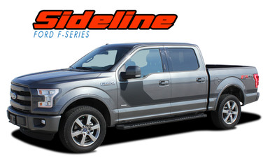 SIDELINE : 2015 2016 2017 2018 2019 2020 Ford F-150 Special Edition Appearance Package Style Door Hockey Stripe Vinyl Graphics Decals Kit (VGP-3823)
