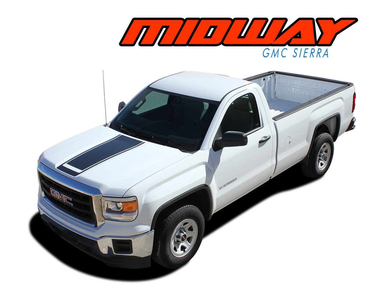 Chevy Silverado and GMC Sierra Center Racing Stripe 3M Vinyl Decal Kit