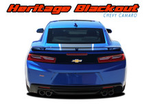 HERITAGE BLACKOUT : 2016 2017 2018 Chevy Camaro 50th Anniversary Indy 500 Style Rear Trunk Blackout Vinyl Graphic Decals Kit fits SS RS V6 All Models (VGP-4207)