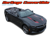 HERITAGE CONVERTIBLE : 2016 2017 2018 Chevy Camaro 50th Anniversary Indy 500 Style Hood Vinyl Graphic Racing Stripes Rally Decals Kit fits SS RS V6 (VGP-4633)