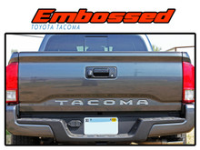 EMBOSSED : 2015 2016 2017 2018 2019 2020 2021 2022 Toyota Tacoma Tailgate Letters Lettering Accent Trim Vinyl Graphic Striping Decal Kit (VGP-4526)
