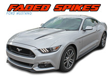 FADED SPIKES : 2015-2017 Ford Mustang Hood Spears Fade Fading Stripes Vinyl Graphic Decals Kit (VGP-4744.45)