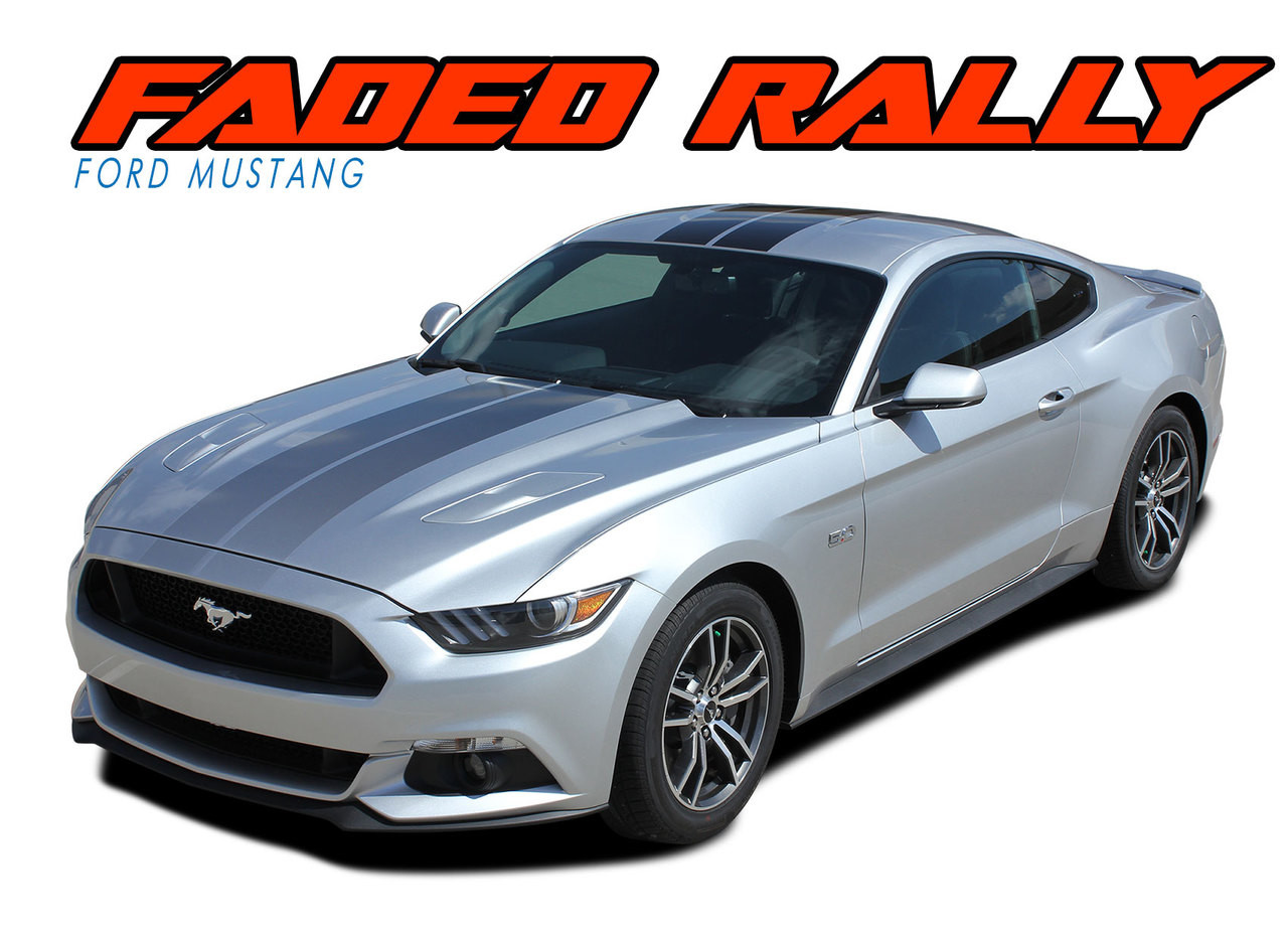 2017 Ford Mustang Dual Racing Rally StripesPre-Cut Matte Black 2015 2016