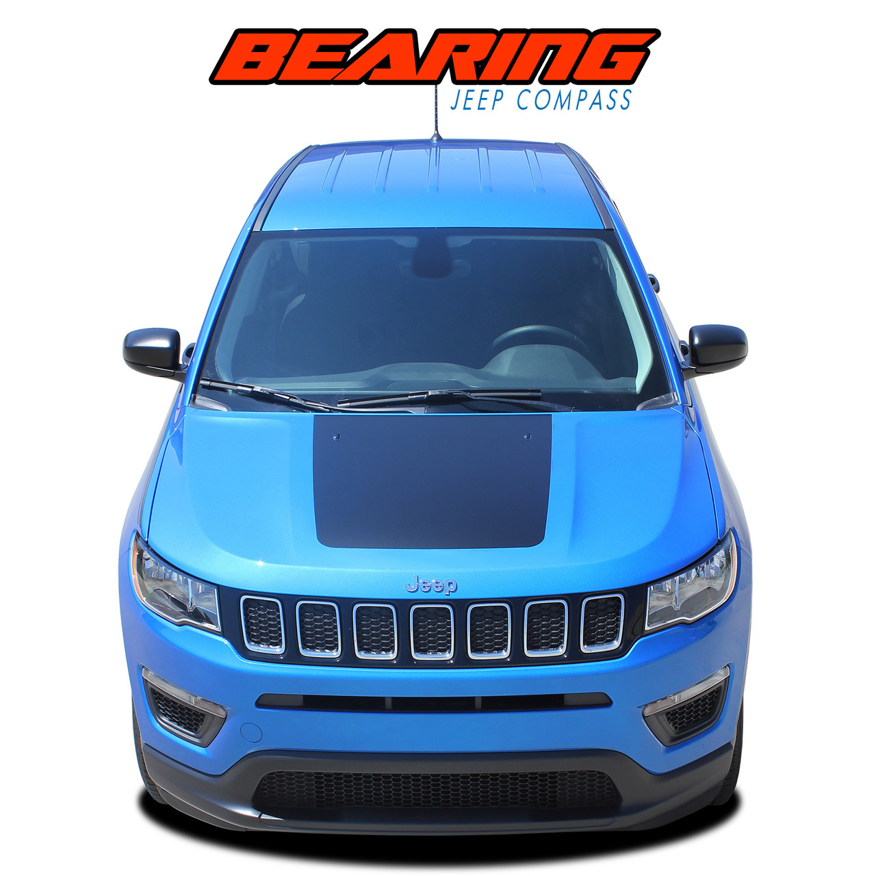 Set Car Chrome Emblem Side Decoration Trim Sticker Hood Ingresso Stickers Accessori BENGKUI Misura for Jeep Compass 2017-2020 2Pcs Color Name : Black