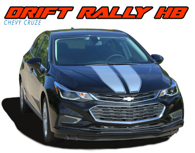 DRIFT RALLY HATCHBACK : 2017-2019 Chevy Cruze Rally Racing Stripes Vinyl Graphics Decal Hood Trunk Kit (VGP-5111)