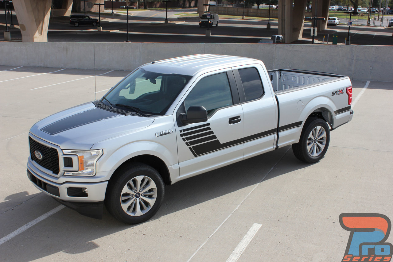 Speedway Sides 2015 2020 Ford F 150 Special Edition Appearance Package Style Door Hockey Stripe Vinyl Graphics Decals Kit