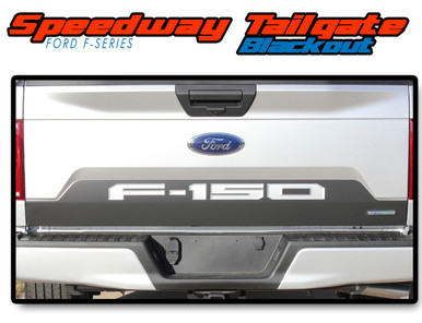 SPEEDWAY TAILGATE BLACKOUT : 2018 2019 2020 Ford F-150 Rear Tailgate Vinyl Graphics Decals Kit (VGP-5248)