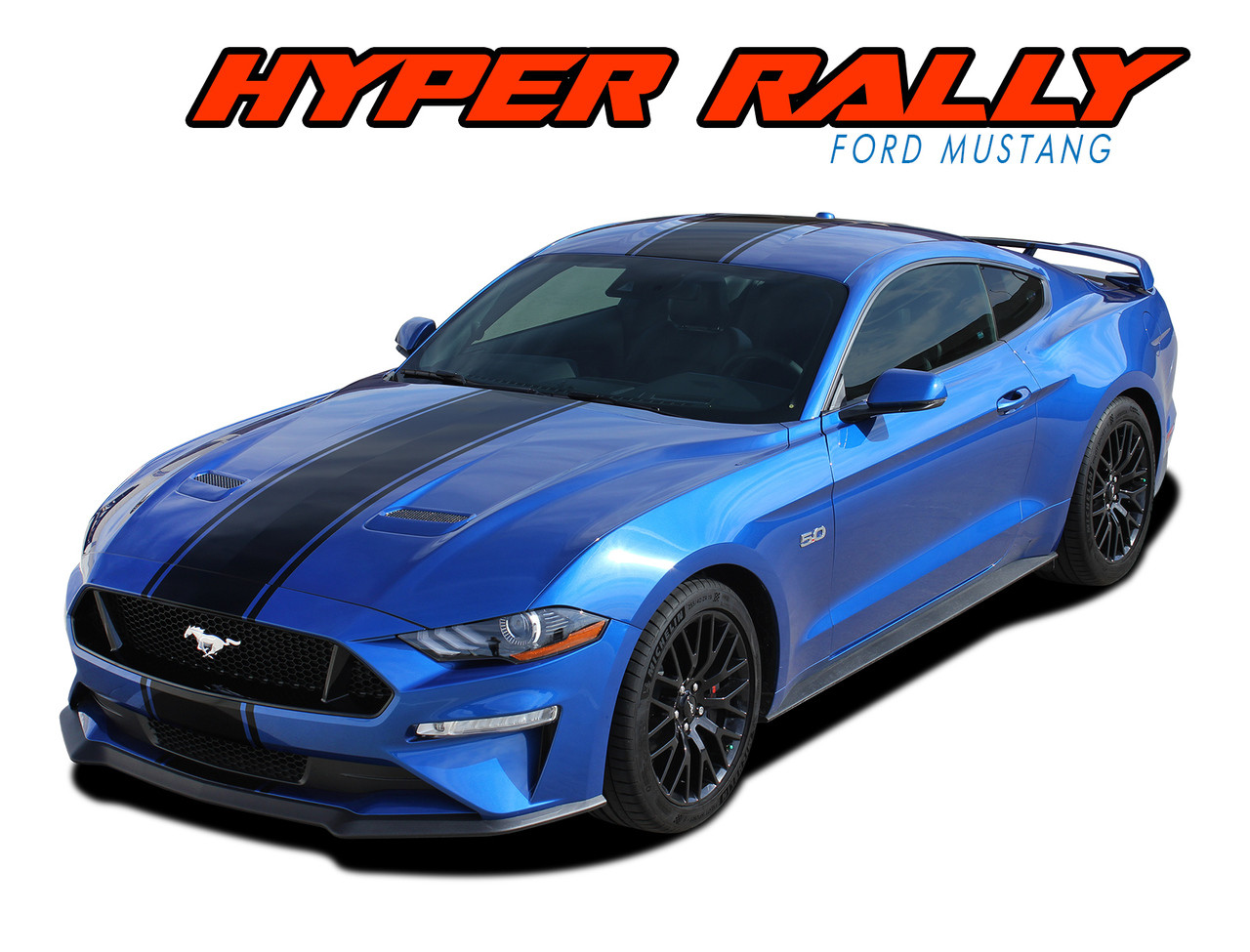 Ford Mustang Dual Rally Racing Stripes Vinyl Decal Graphics Kit Muscle
