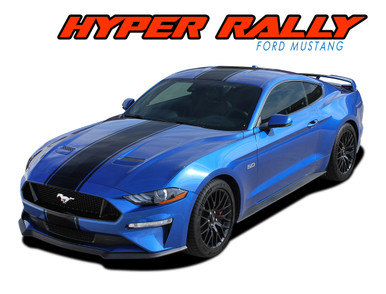 HYPER RALLY : 2018 2019 2020 2021 2022 2023 Ford Mustang Stripes Center Wide Racing Rally Stripes Vinyl Graphics Kit (VGP-5434)