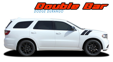 DURANGO DOUBLE BAR : 2011-2020 2021 2022 Dodge Durango Hood Hash Marks Stripes Decals Vinyl Graphics Kit (VGP-5543)