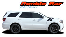 DURANGO DOUBLE BAR : 2011-2020 2021 2022 2023 2024 Dodge Durango Hood Hash Marks Stripes Decals Vinyl Graphics Kit (VGP-5543)