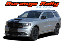 RALLY : 2014-2020 2021 2022 2023 Dodge Durango Racing Stripes Hood Decals Vinyl Graphics Kit (VGP-5544)