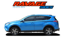 RAVAGE SIDES : 2013 2014 2015 2016 2017 2018 Toyota RAV4 Side Door Stripes Accent Trim Decals Vinyl Graphic Kit (VGP-5788)