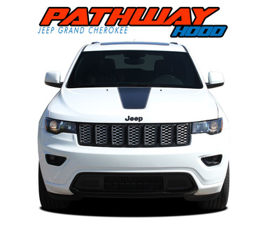 PATHWAY HOOD : 2011-2019 2020 2021 Jeep Grand Cherokee Center Hood Accent Vinyl Graphics Decal Stripe Kit (VGP-5842)