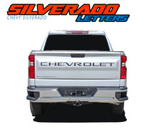 CHEVROLET LETTERS : 2019-2026 Chevy Silverado Tailgate Decals Rear Tail Gate Name Letter Vinyl Graphic Kit (VGP-5896)