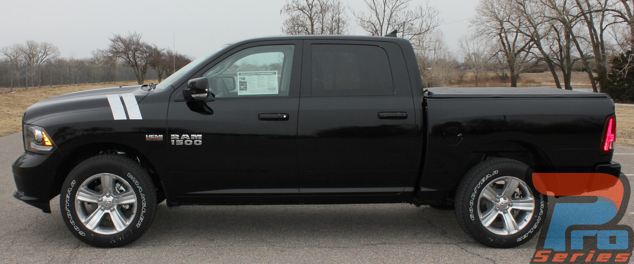 Dodge Ram 1500 Fender Hood Hash Bar Stripes 20092018 and 20192021 Ram