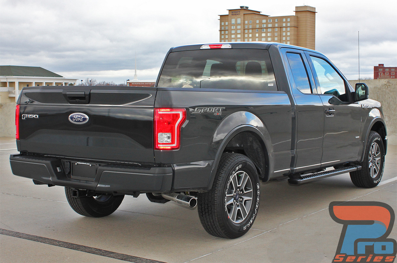 /"Route/" Tailgate Ford F-150 2015 and up Vinyl Graphics Kit Gloss Black