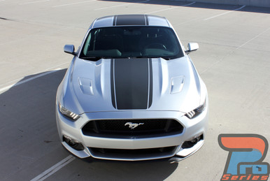 Center Wide Stripe Graphics on Mustang MEDIAN 2015 2016 2017 