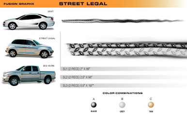 STREET LEGAL Universal Vinyl Graphics Decorative Striping and 3D Decal Kits by Sign Tech Media, Inc. (STM-SL)