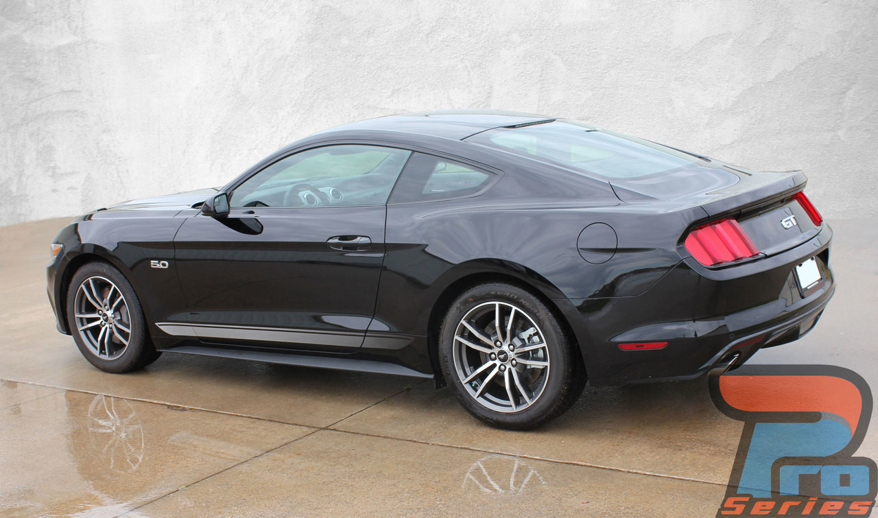 Faded Rocker Ford Mustang Stripe Black 2015 2016 2017 2018