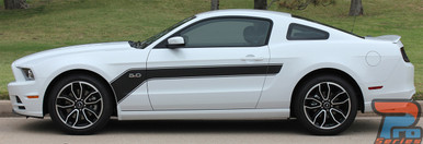 Hood and Side Stripe Decals on Ford Mustang FLIGHT 2013-2014 