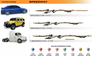 SPEEDWAY Universal Vinyl Graphics Decorative Striping and 3D Decal Kits by Sign Tech Media, Inc. (STM-SW)
