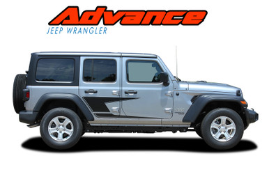 ADVANCE : 2018-2024 Jeep Wrangler Side Door Vinyl Graphics Decals Stripes Kit (VGP-6425)