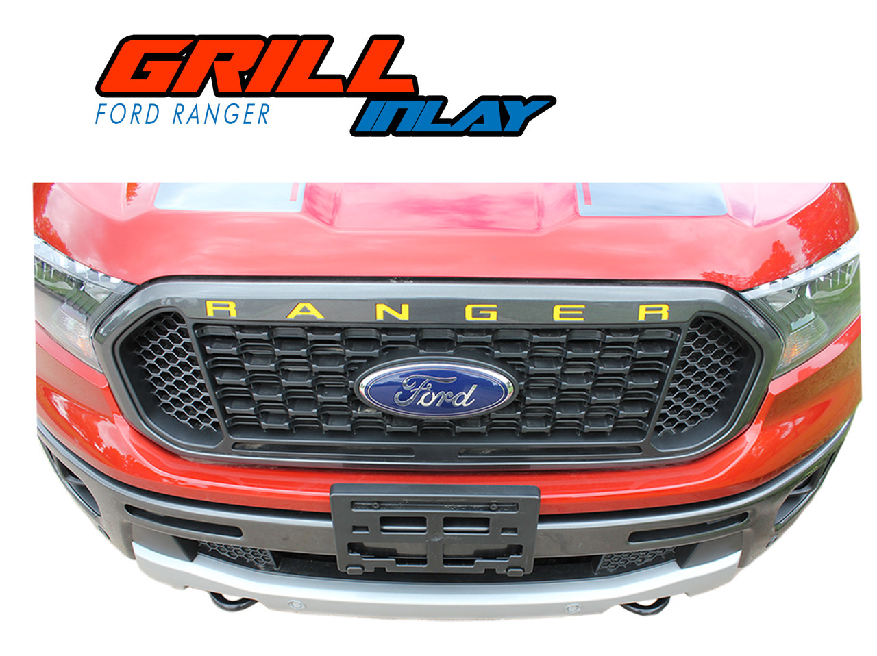 TufSkinz"Ranger" Front Grill Letter Inserts Fits 2019-2020 Ford Ranger 